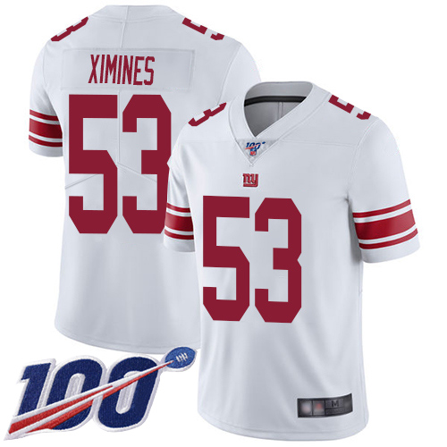 Men New York Giants #53 Oshane Ximines White Vapor Untouchable Limited Player 100th Season Football NFL Jersey->women nfl jersey->Women Jersey
